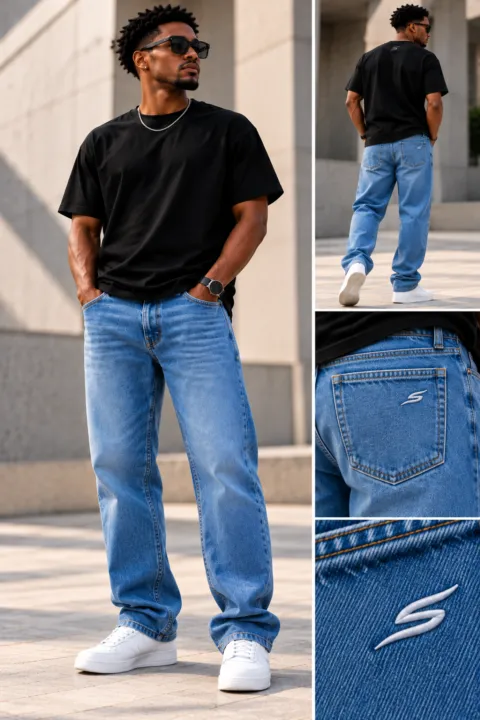 Jean ample Homme SUSPENDUE