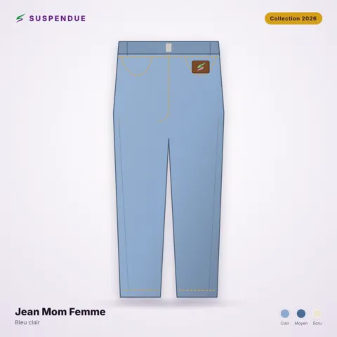 Jean Mom Femme SUSPENDUE